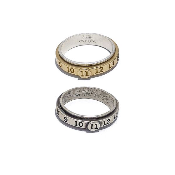 

digital rotating ring 925 sterling silver niche design high-quality texture men and women couples trendy fashion jewelry