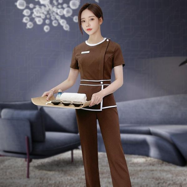 

women's two piece pants sauna foot bath and working suits spa massage female 2 pieces workwear beauty salon women work uniforms sets, White