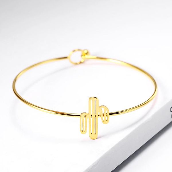 

link, chain stainless steel jewelry charm beads bracelet for women cactus bangle friendship female friend, Black