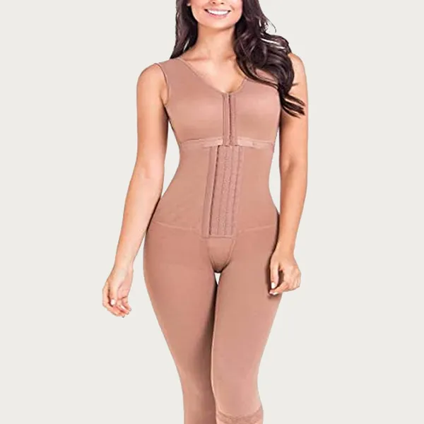 Intimo modellante da donna Corsetto da donna Fajas Allenatore completo per la vita Tummy Control Hook Chiusura degli occhi Supporto per il seno BuLifter Body lungo Shapewear