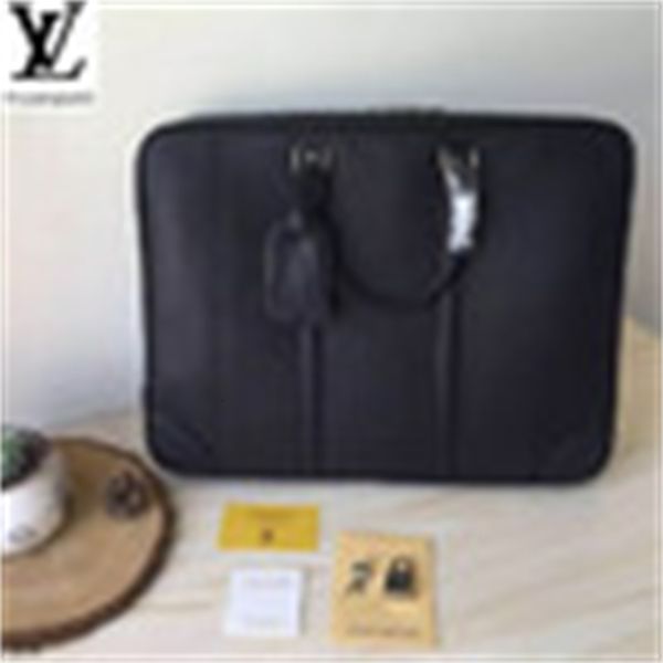 

bags brand designer luxury 9pop n56003 litchi man's briefcase (black) computer bag handbags bags handles totes shoulder even
