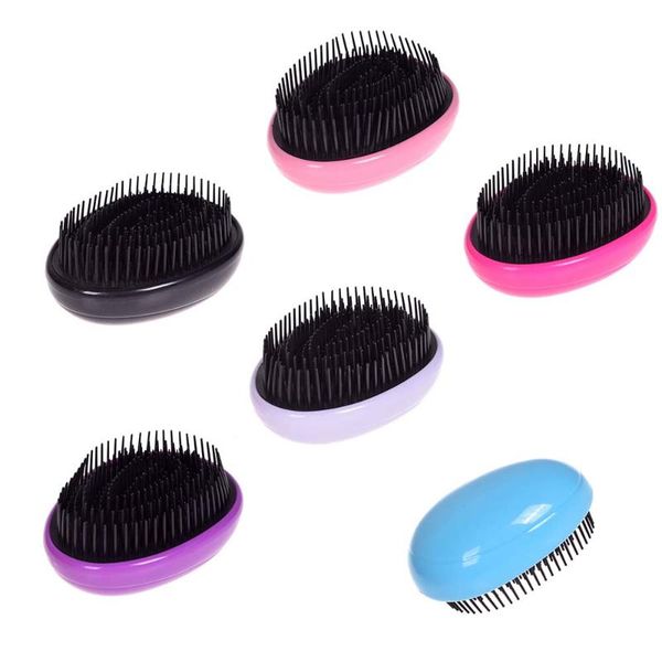 

hair brushes brush egg shape hairbrush anti static styling tools detangling comb salon care for travel accessorie, Silver