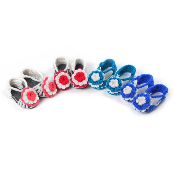 

baby first walkers shoes newborn toddler infant footwear crochet knitted soft sole flower girls socks b6713