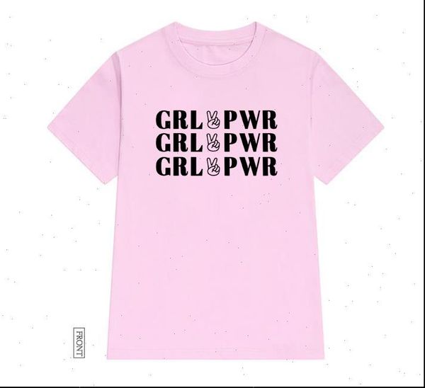 

womens grl pwr yeah print women tshirt cotton casual funny t shirt lady yong girl tee 5 colors, White