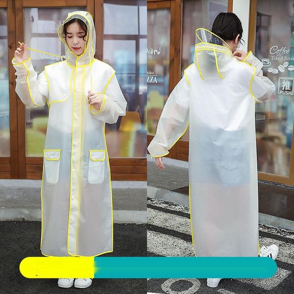 

rain wear protection long foldable raincoat jacket clear thickened with zip waterproof poncho capa para chuvaraincoat ll50um