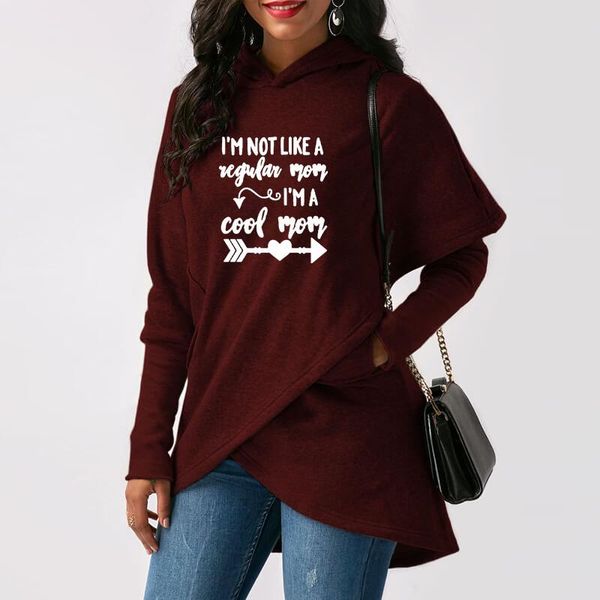 

women's hoodies & sweatshirts i'm not like a regular mom cool print women autumn femmes mother day cotton sweatshirt for female, Black
