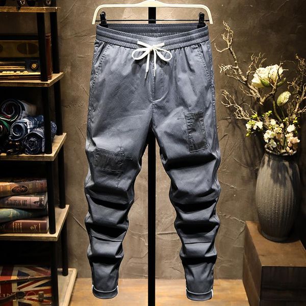 

men's pants arrived summer ice silk material khaki pleated the most style trousers pleasantly cool cozycasual wear, Black