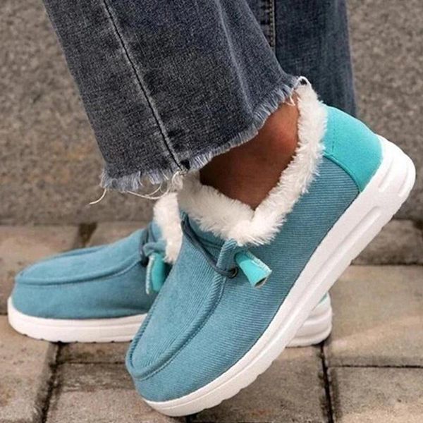 

boots 2021 winter women fur warm snow comfortable ankle no-slip casual flats sneakers plus size 35-43, Black