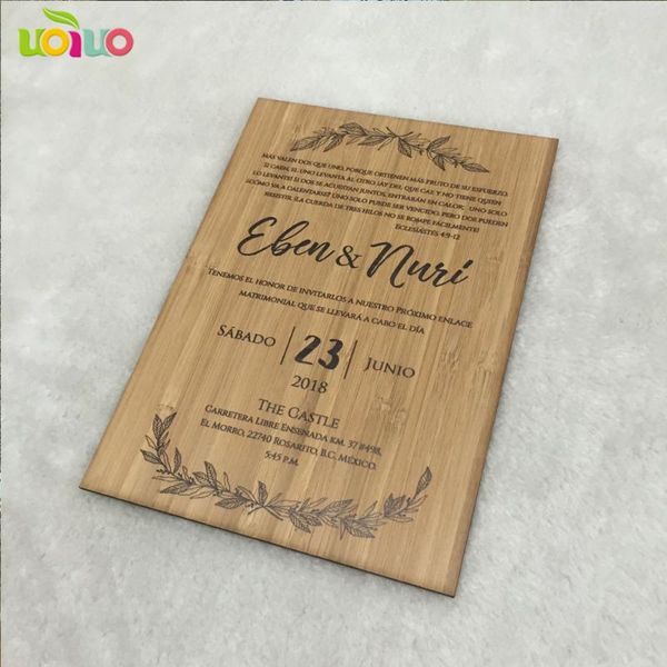 

greeting cards printing wooden wedding customized,scan text card,birthday party invitation card