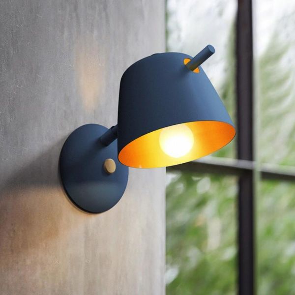 

hat horn shaped wall lamp kids bedroom sconce indoor lighting modern home decor blue white bedside light fixture