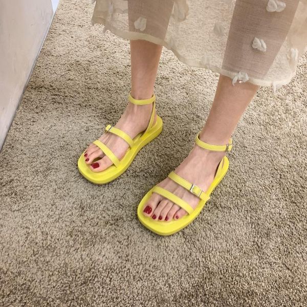 

sandals fashion comfortable non slip buckle cool casual flats beach all-match soft female sandal 2021 summer, Black