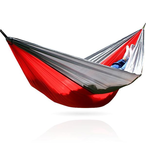 

portable nylon parachute double hammock garden outdoor camping travel furniture survival swing sleeping bed 260*140cm camp