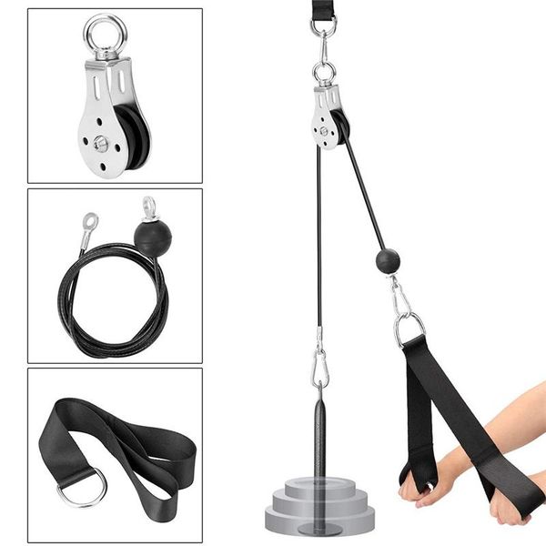 

resistance bands arm strength device high tie rod jack tension triceps training pull down gantry pulley fitness equipment