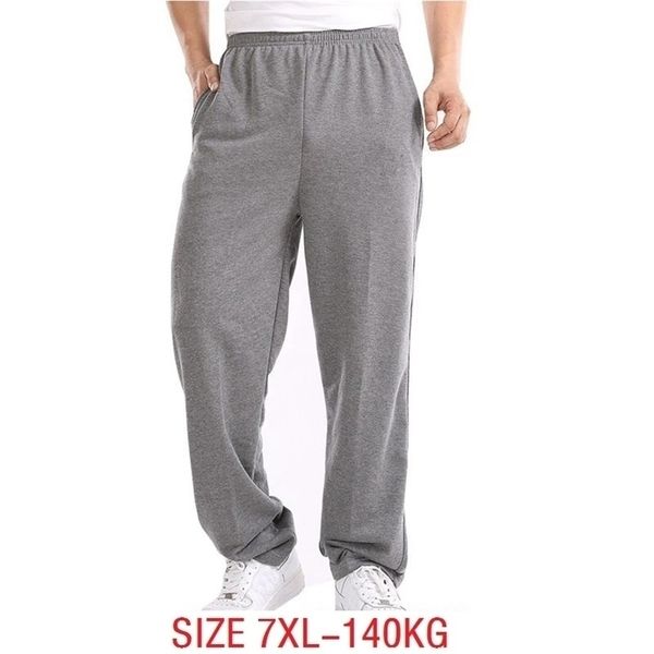 

spring summer men sports sports pants plus size 7xl 140kg elasticity pants casual mens home pants straight trouser mferlier 48 220311, Black
