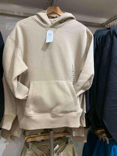 

brand hoodie gap men's and women's carbon soft ground fleece 627533 2021 autumn new couple loose top, Black