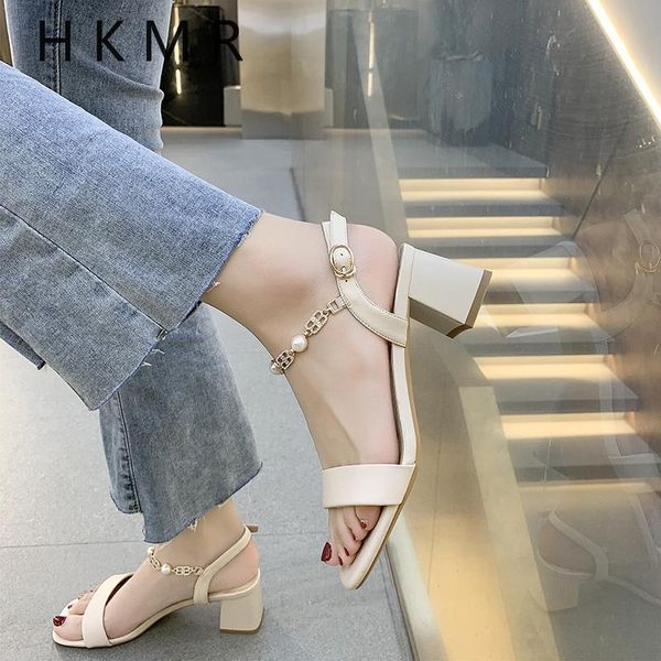 

sandals 2021 summer thick heel women style buckle fashion mid-heel comfortable all-match women's, Black