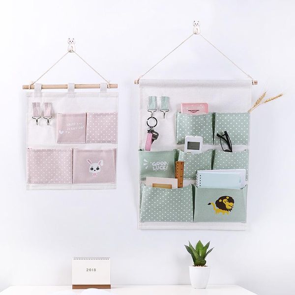 

door storage bag creative cotton and linen waterproof hanging multi-layer debris dormitory bags boxes & bins