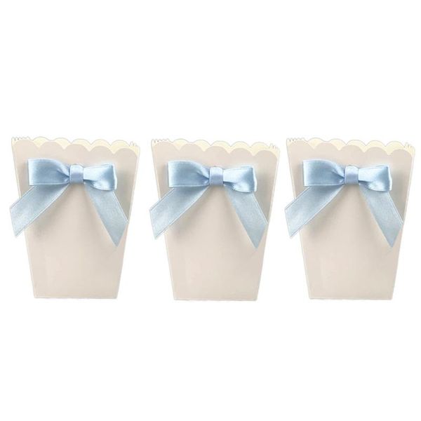 

gift wrap 12pcs bow white popcorn boxes candy snack printing treat box decoration container birthday baby showers wedding party favors
