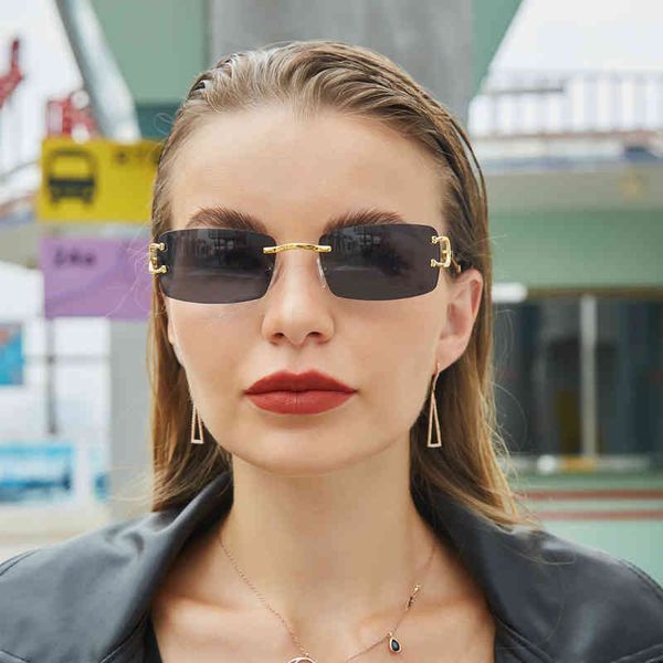 

designer sunglasses kajila frameless women's 2021 new net red same personalized men's, White;black