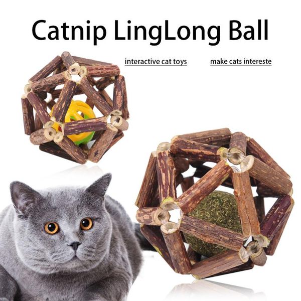 

cat toys pet products kitten catnip interactive toy for nip treat stuff ball matatabi polygonum wooden cleaning teeth healthy tree