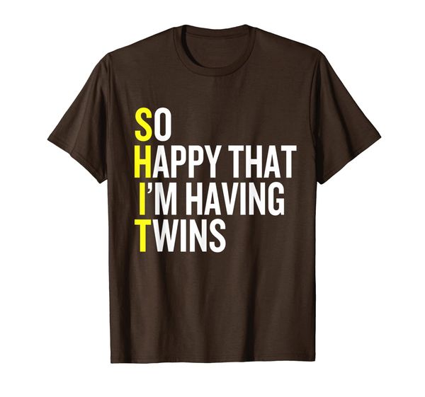 

so happy that i'm having twins funny pregnancy t-shirt, White;black