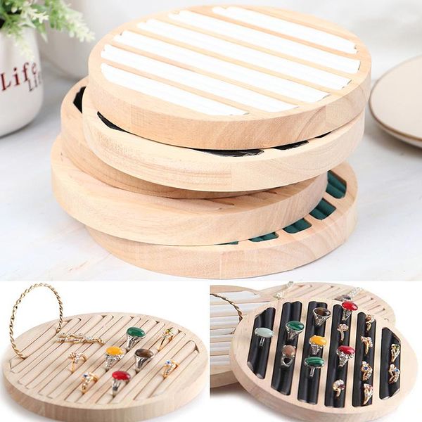 

jewelry pouches, bags round storage ring display tray holder for shop retail commercial use, Pink;blue
