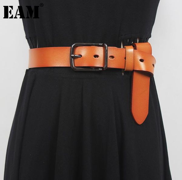 

belts [eam] camel white buckle long wide pu leather belt personality women fashion tide all-match spring autumn 2021 1dd9105, Black;brown