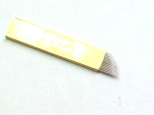 

tattoo needles wholesale-50pcs 0.25mm diameter microblading pcd 14-pin needle permanent makeup eyebrow pen blades for embroidery1