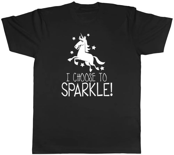 

i choose to sparkle unicorn womens ladies t-shirt, White;black