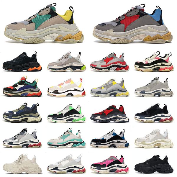 

fashion triple s platform designer sneakers men's women's casual shoes white all black grey pink luxurys designers men women flat