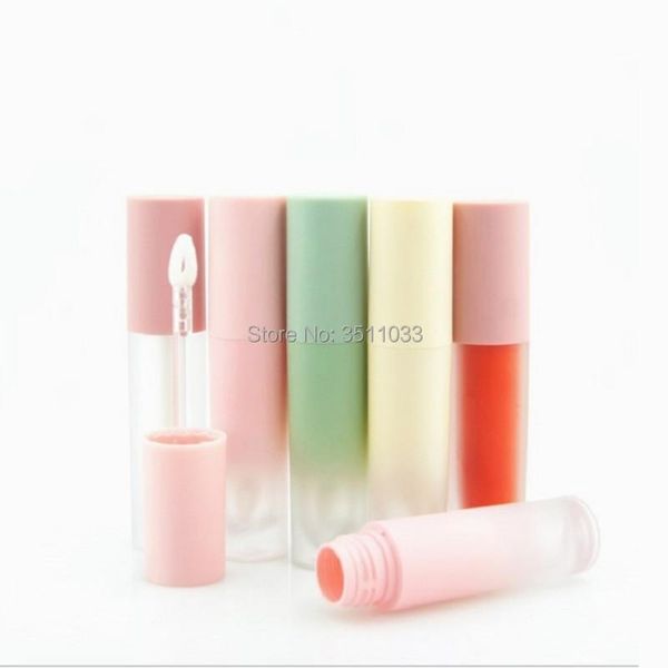 

storage bottles & jars 25pcs cute 3.5ml gradual pink yellow green lip gloss packing container cosmetic empty wand tube beauty bottle