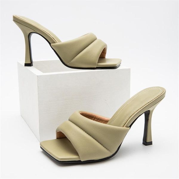 

sandals women shoes heels women's slippers female ladies summer peep toe mules slides 10cm heel casual party black