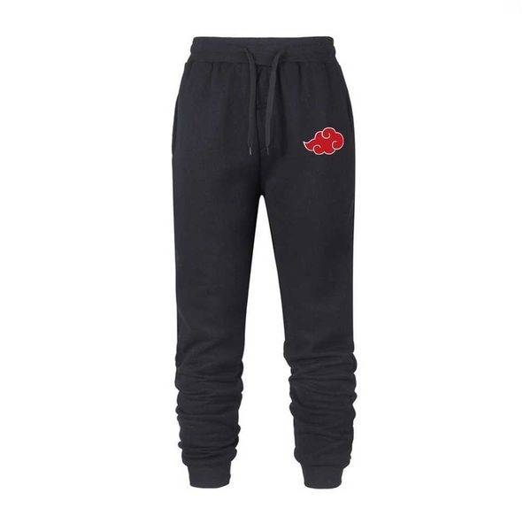 Homens Jogadores Calças Casuais Anime Akatsuki Nuvem Símbolos Imprimir Fitness Homens Sportswear Tracksuit Bottoms Sweatpants Calças Calças Y0811