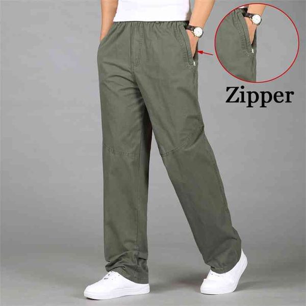 

fashion men pants casual cotton long straight joggers male fit plus size 5xl 6xl luxury business summer trousers 210715, Black