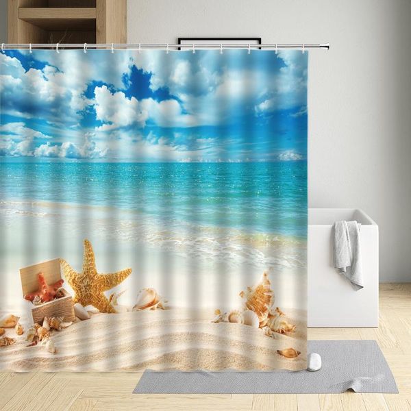 

shower curtains sunny beach curtain waterproof cloth bathroom decor bath screen with hooks modern eco-friendly fabric polyester