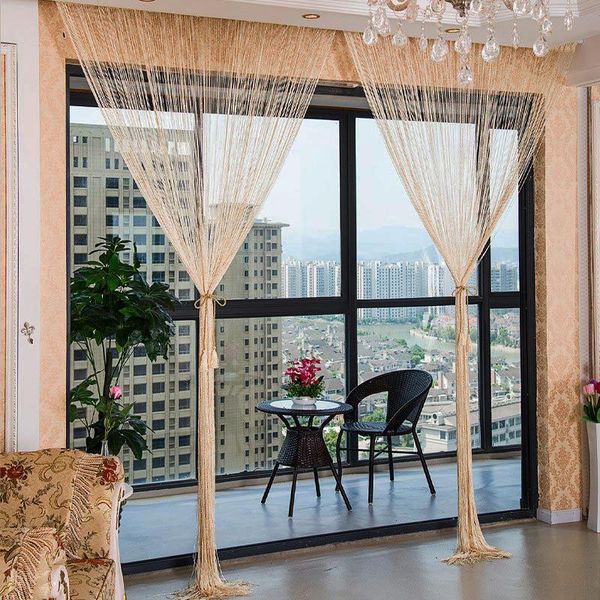 

curtain & drapes glitter string panels sheer screen cafe nets room divider