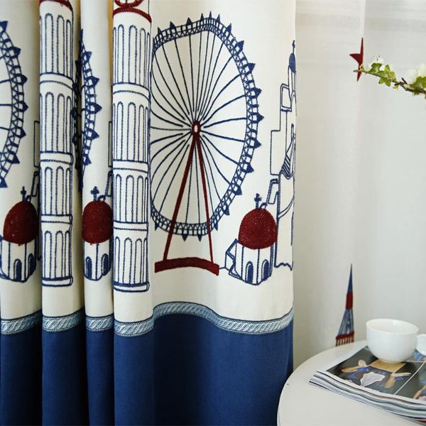 

curtain & drapes semi-blackout curtains for children's rooms modern minimalist living room bedroom finished embroidery