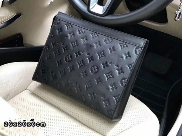 

m61690 classic black embossed clutch men real leather long wallet chain wallets compact purse clutches evening key card holdersa, Red;black