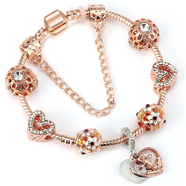 

spring and summer diy anchor flower rose gold snake bone chain, charm women bracelet brand jewelry direct shipment bracelets, Golden;silver