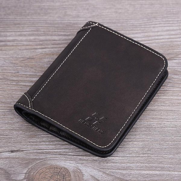 

wallets men short vertical fashion pu leather male bifold multi-slot money holder clutch purse, Red;black
