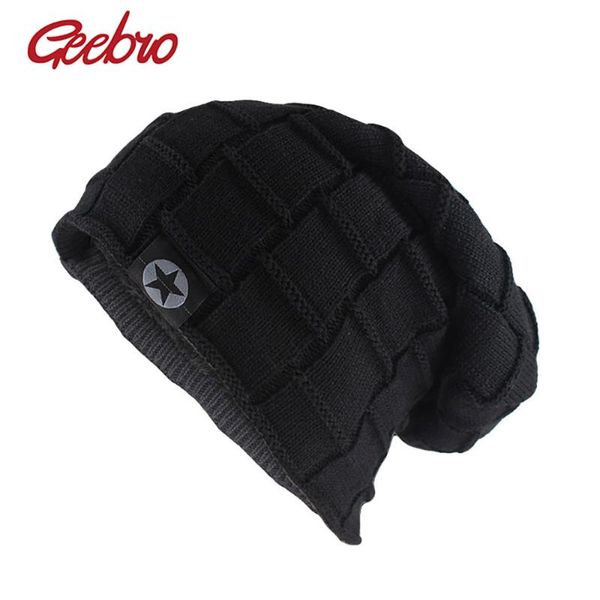 

beanies geebro women knitting wool winter warm skullies men velvet acrylic baggy ski hats fashion solid color caps bonnet