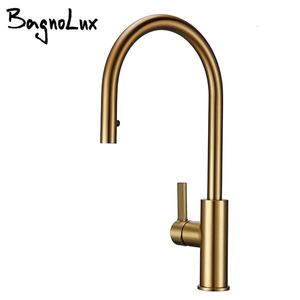 

kitchen faucets bagnolux luxury matt old brushed golden brass and cold water round spout single 360 rotatable luyn