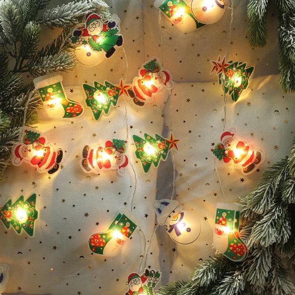 

strings led christmas cartoon colorful string light waterproof flashing lamp hanging xmas tree decor for holiday year room window