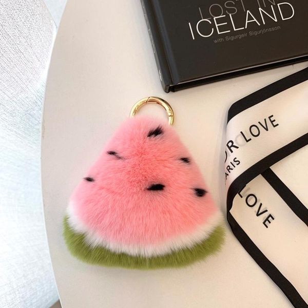 

keychains key-chains pendant ornament watermelon pompom puffy jewelry bag-decoration for kids toy, Silver