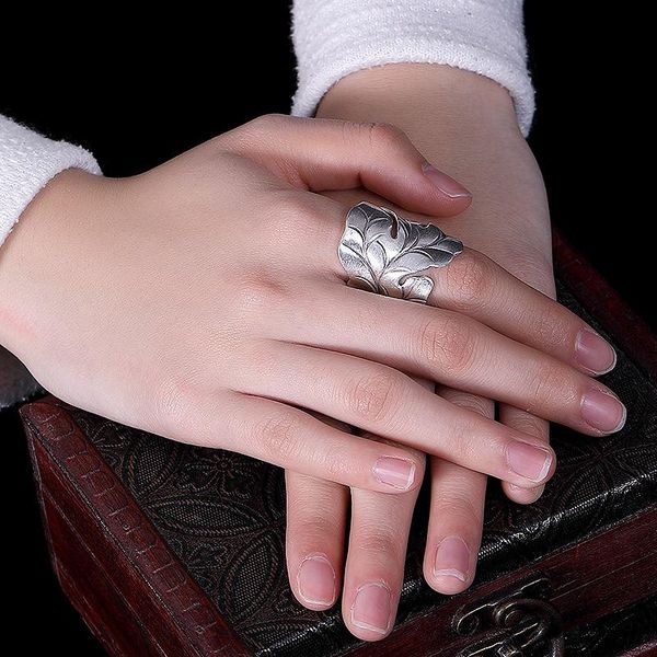 

cluster rings marcasite exaggerated hollow 925 sterling silver retro personality index finger opening female ring original handmade designer, Golden;silver