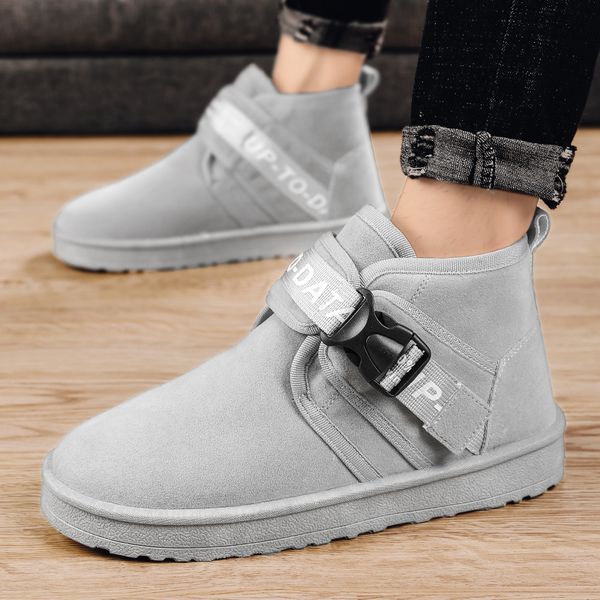 

designer shoes 2021 men winter snow boots warm flat shoes fur with slip on suede boot low lightweight sneakers designer fashion, Black