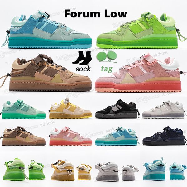 

2022 mens womens bad forum low shoe easter egg campus style forums buckle retro suede leather translucent bottom designer casual teens activ, Black
