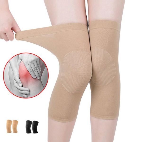 

elbow & knee pads 1pair compression sleeves warm elastic brace support pad for joint pain relief arthritis recovery, Black;gray
