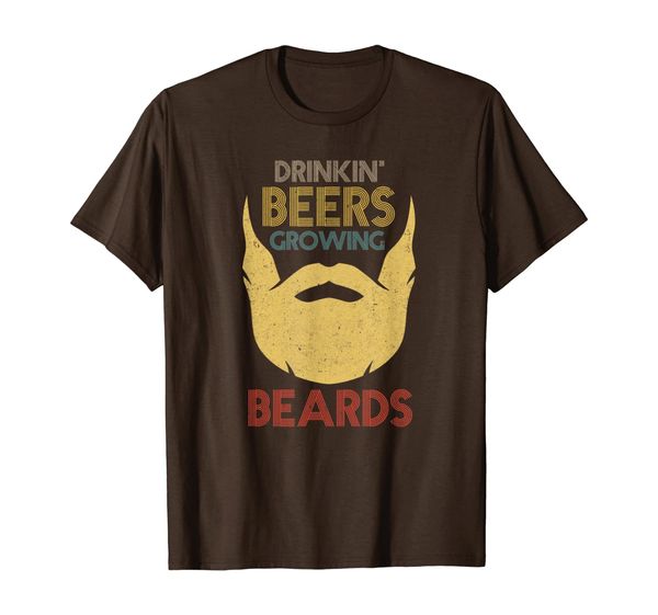 

vintage funny drinking beers growing beards t-shirt, White;black