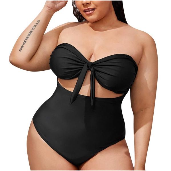 

women's swimwear plus size split type ruched tummy control bathing suit bikini women swimsuit set push up, White;black